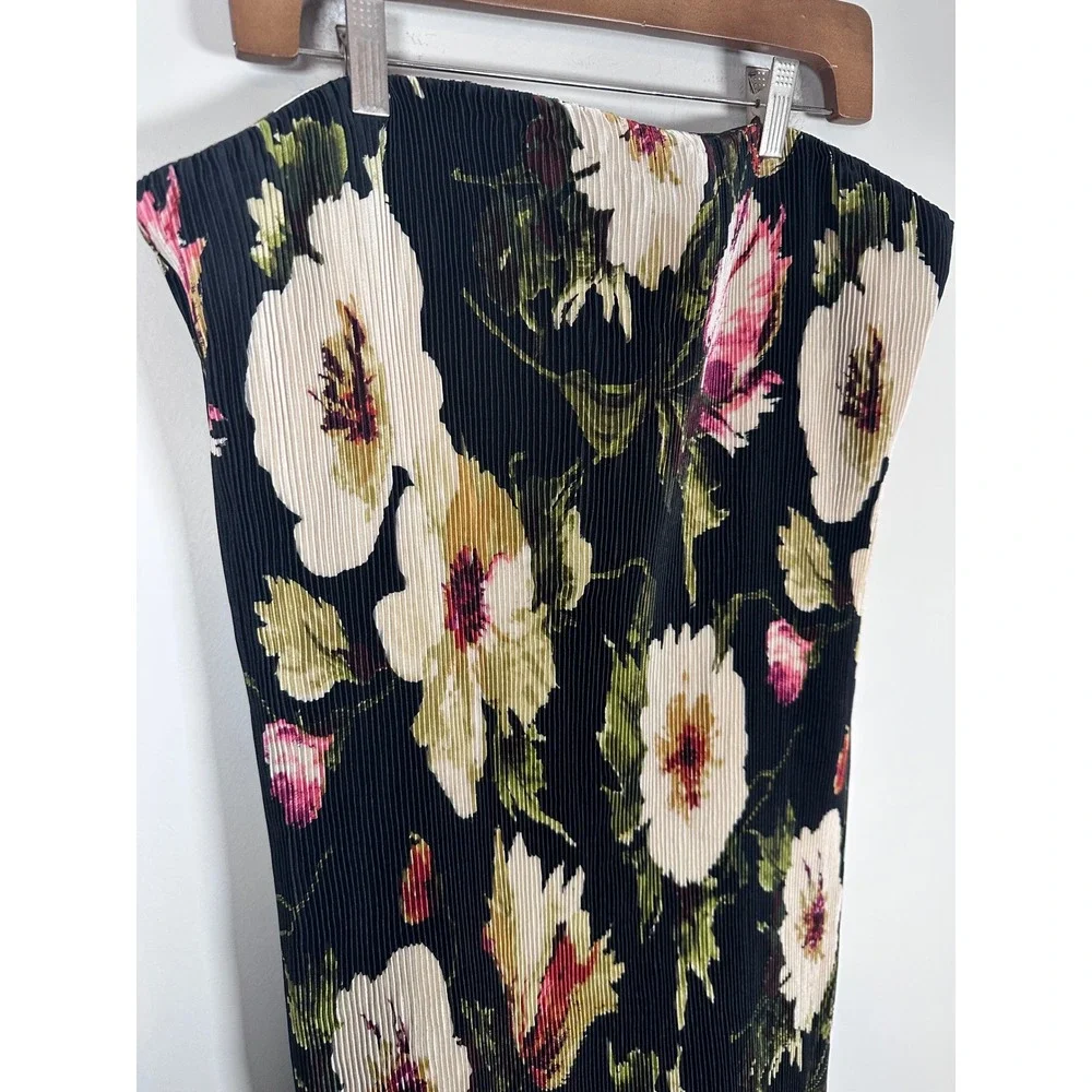 Abercrombie & Fitch Strapless Maxi Dress Womens XL Black Floral Dark Romantic